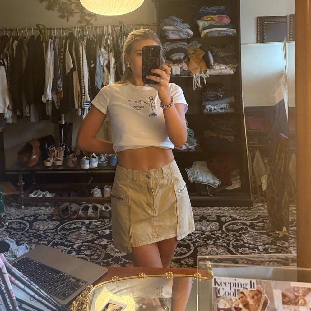 Khaki Cargo Mini Skirt